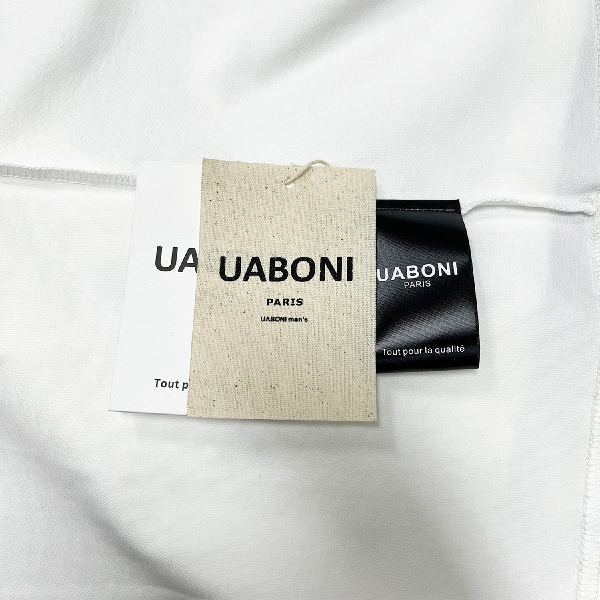 新作EU製＆定価2万◆UABONI*Paris*半袖Tシャツ*ユアボニ*パリ発◆上質 快適 速乾 ゆったり 無地 ファスナーデザイン 個性 ストリート XL_画像9