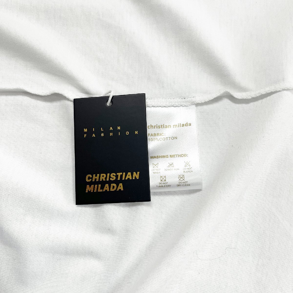 定価2万★christian milada・ミラノ発・半袖Tシャツ★綿100％ 上級 吸汗 通気 個性 魚座柄 トップス カットソー 男女兼用 夏服 M/46サイズ_画像10