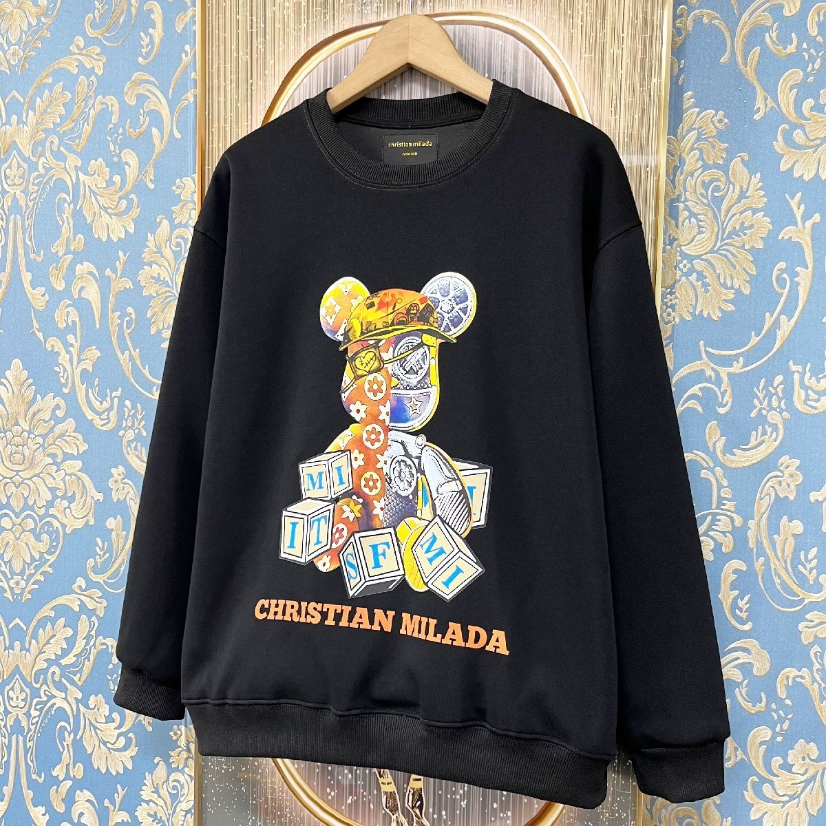 定価4万★christian milada・ミラノ発・トレーナー★コットン100% 快適 通気 吸湿 スウェット 個性 Bearbrick/ベアブリック 普段着 2XL/52_画像8