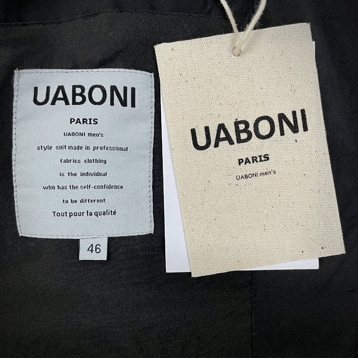 ★★上質限定◆UABONI*Paris*ユアボニ*ブルゾン*EU製*フランス*パリ発◆薄手 ブラック ソフト マウンテンパーカ ジャケット アウター2XL/52_画像9