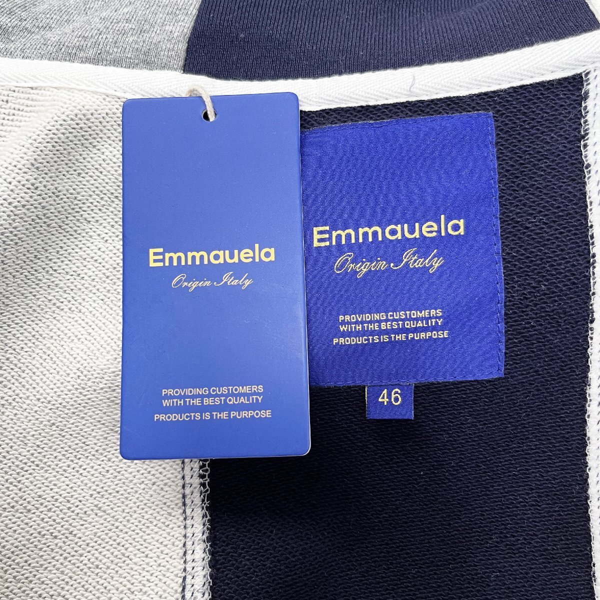 個性・パーカー 定価5万◆Emmauela・イタリア・ミラノ発◆コットン100％ 通気 ダブルファスナー 切替 スウェット ジャケット 秋冬 L/48_画像9