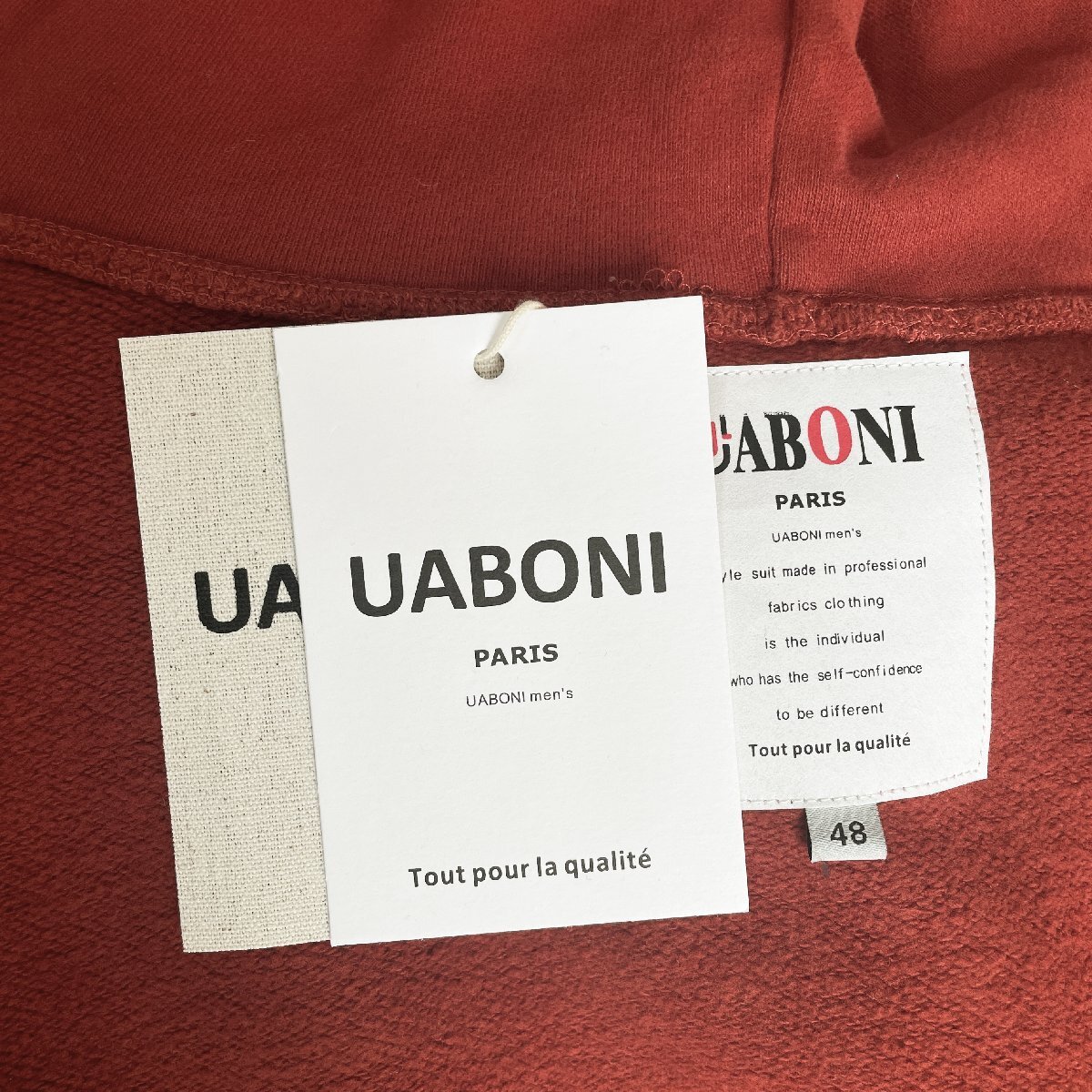 超人気EU製＆定価4万◆UABONI*Paris*パーカー*ユアボニ*パリ発◆綿100％ 上品 厚手 保温 防寒 裏起毛 グラデーション アメカジ M/46サイズ_画像9