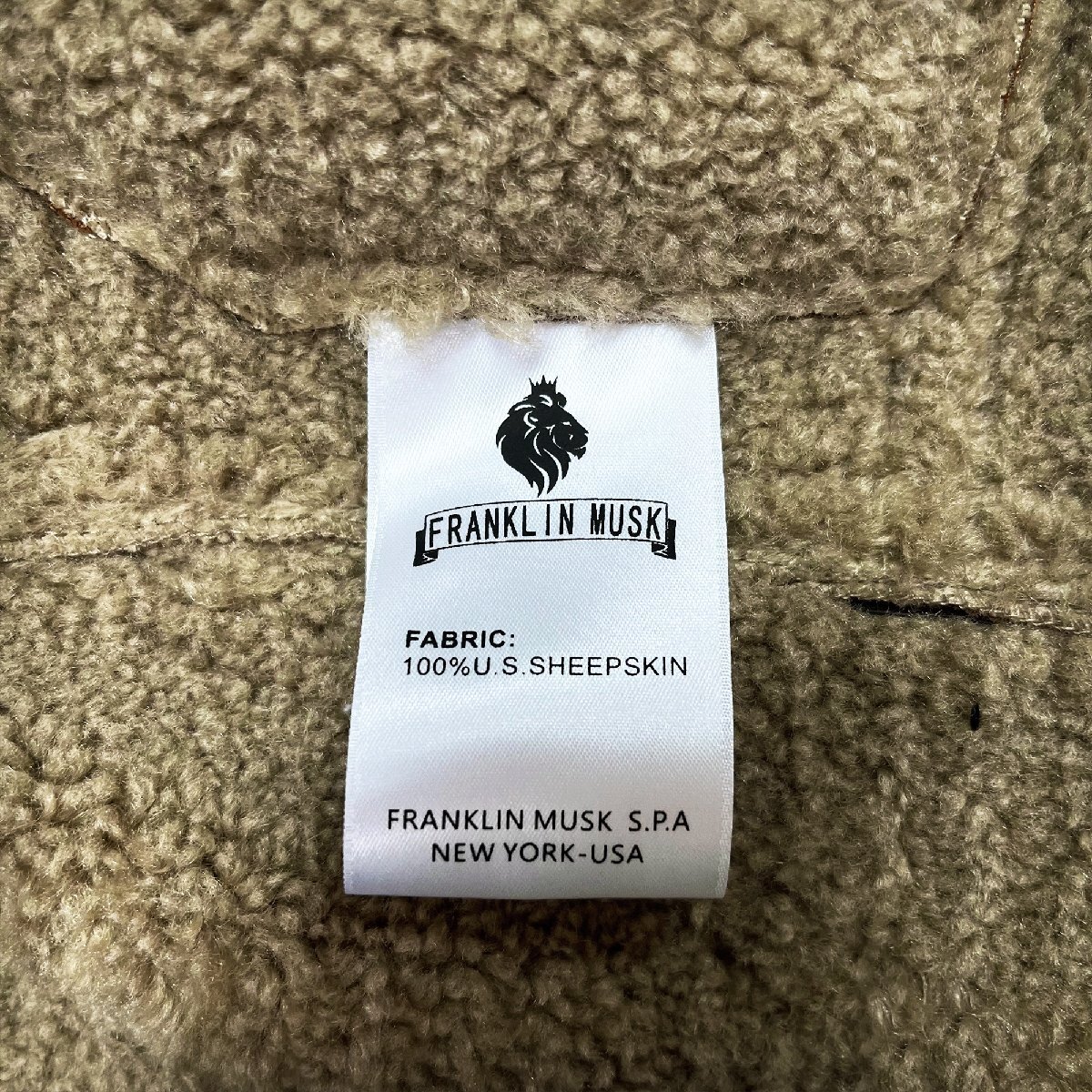 最高級 定価12万 FRANKLIN MUSK・アメリカ・ニューヨーク発 レザージャケット 高品質羊革 厚手 ライダース 裏起毛 ボマージャケット 2_画像10