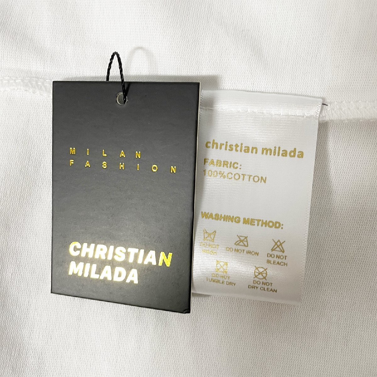 定価2万★christian milada・ミラノ発・半袖Tシャツ★コットン100％ 上品 薄手 吸汗速乾 通気 ユニコーン トップス 男女兼用 L/48サイズ_画像9