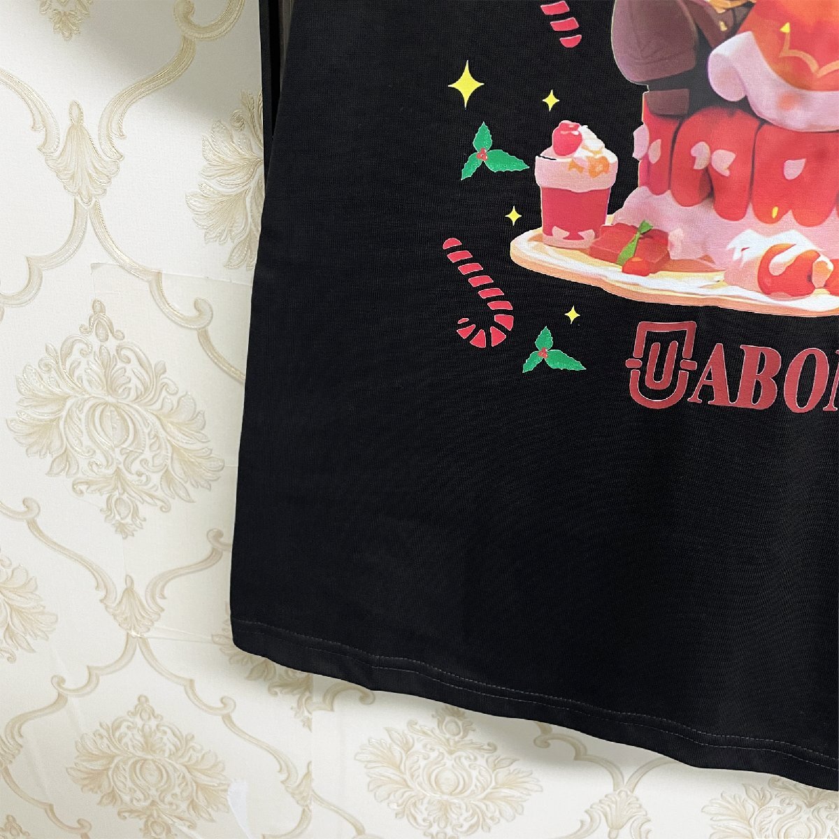 人気EU製＆定価2万◆UABONI*Paris*半袖Tシャツ*ユアボニ*パリ発◆上質 快適 通気 サンタクロース 遊び心 カットソー スウェット 夏 XL/50_画像5