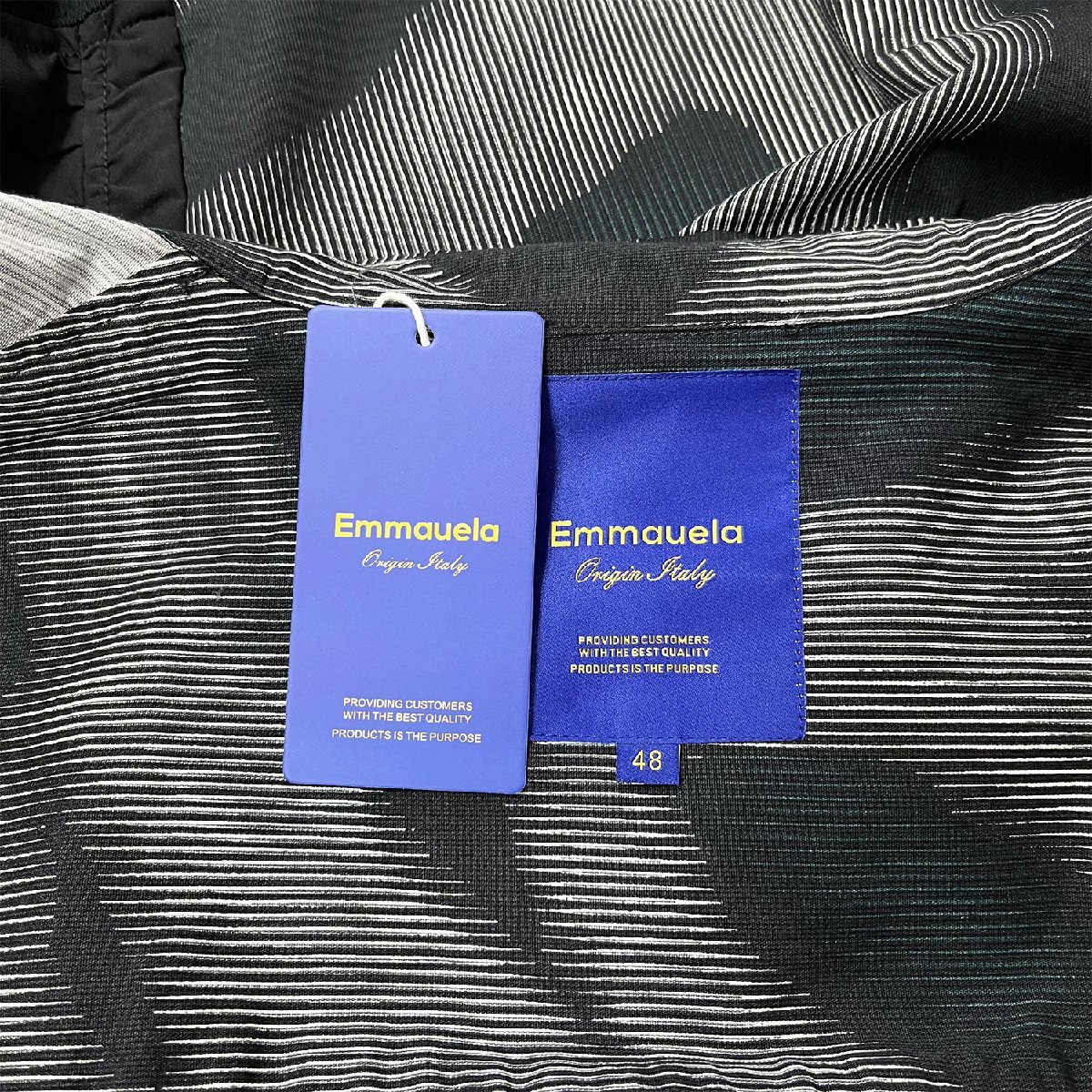 個性・長袖シャツ 定価4万◆Emmauela・イタリア・ミラノ発◆上品 薄手 ストライプ柄 切替 ギャザー ライトアウター トップス 春夏 M/46_画像9