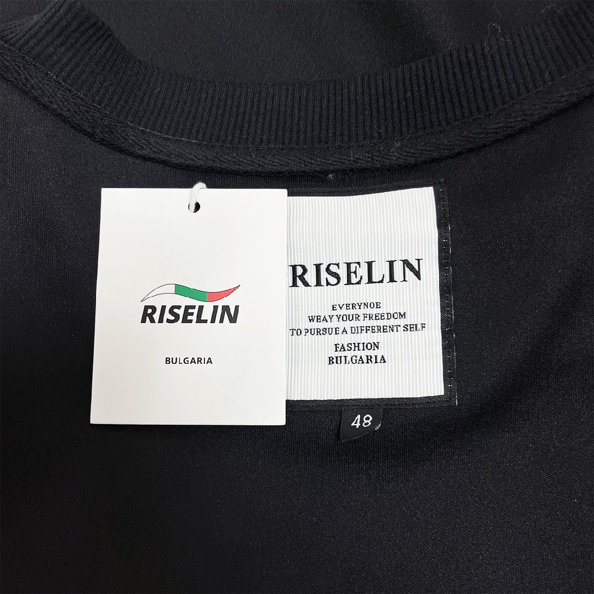 高級ヨーロッパ製※定価4万◆ブルガリア発※RISELIN トレーナー 上品 ソフト 快適 瑰 プリント トップス カットソー スウェット M/46_画像9