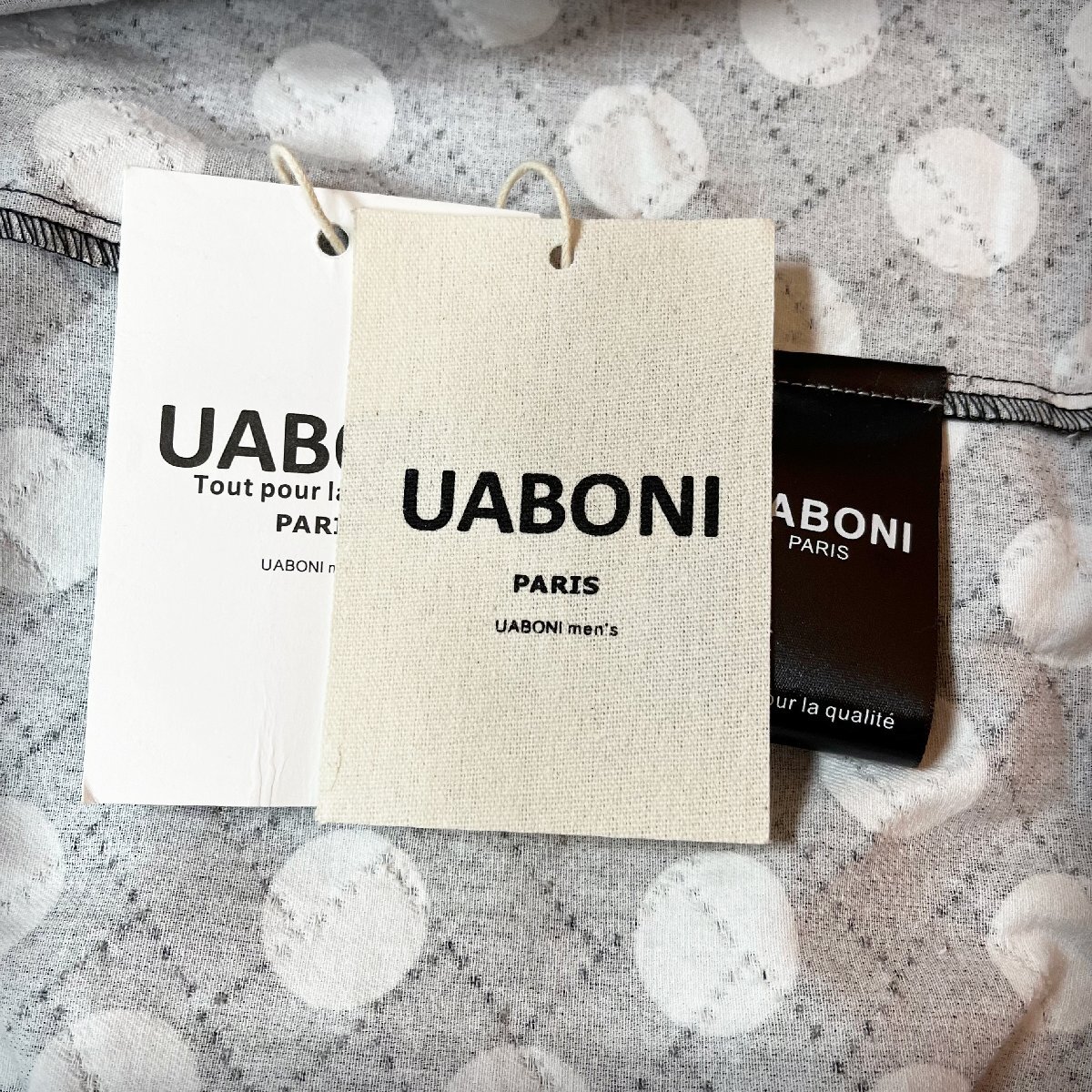 個性EU製＆定価7万◆UABONI*Paris*上下セット*ユアボニ*パリ発◆上質 通気 オシャレ 水玉柄 半袖シャツ ショートパンツ スポーツ XL/50_画像10