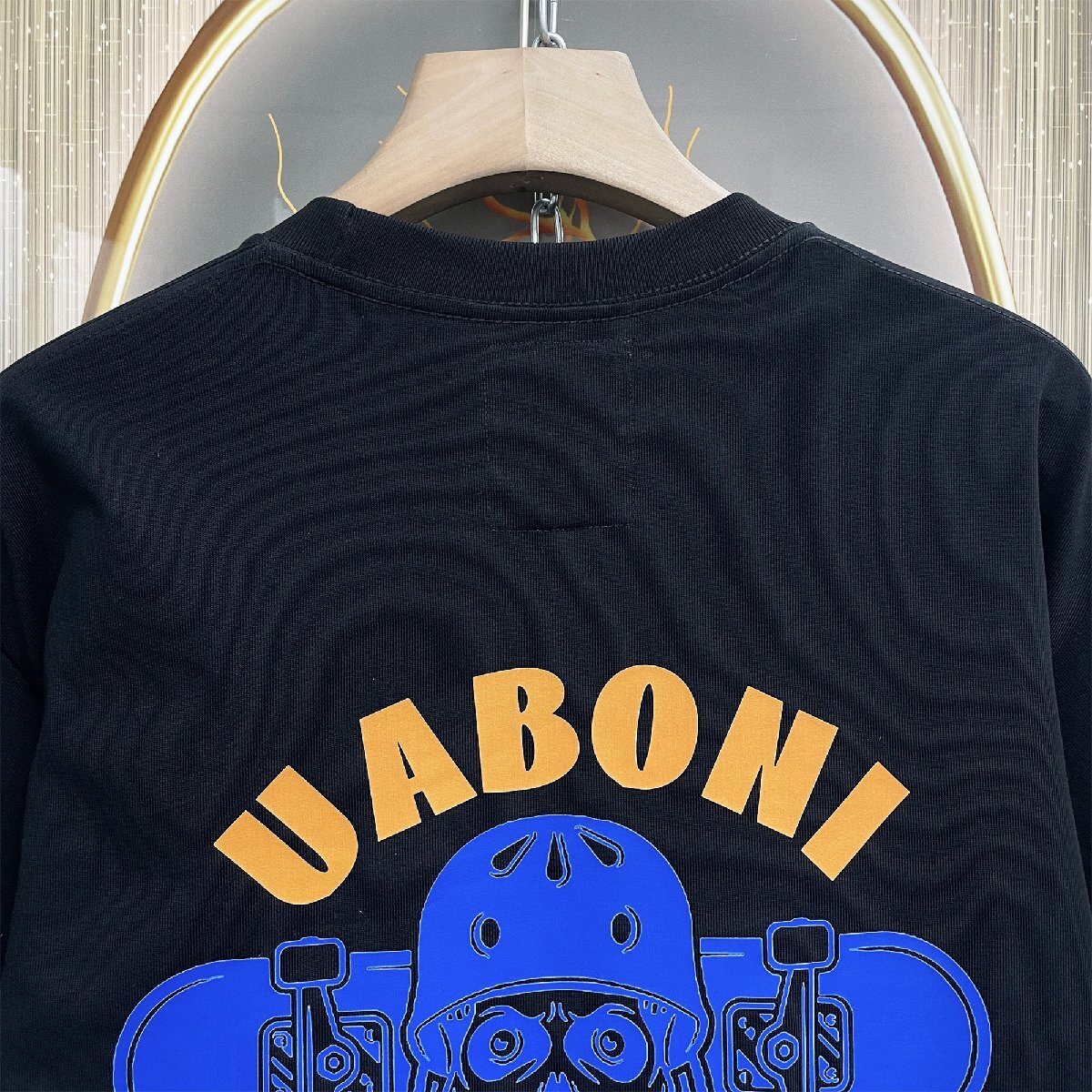 高級EU製＆定価2万◆UABONI*Paris*半袖Tシャツ*ユアボニ*パリ発◆コットン100％ 吸汗 ソフト 快適 遊び心 アメカジ ストリート 街着 2XL/52_画像4