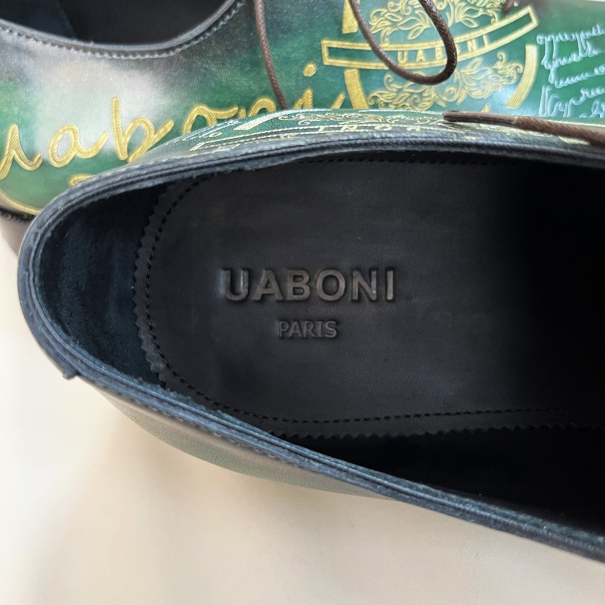 個性EU製 定価28万 特注限定品◆UABONI*ビジネスシューズ*ユアボニ◆上品 ハンドメイド 手作り 手染 本革 レザー フォーマル 紳士 27.5㎝_画像10