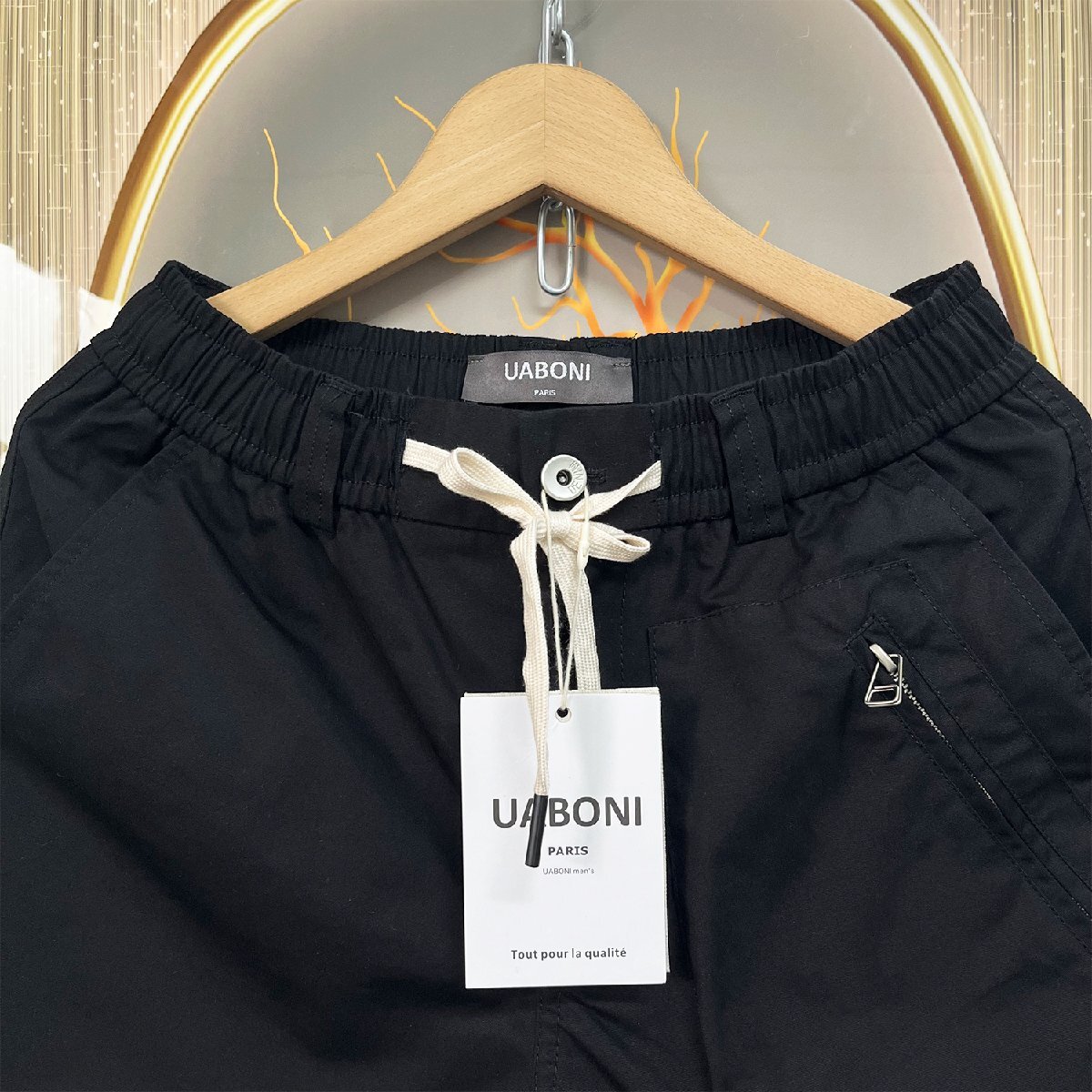 最高峰EU製＆定価5万◆UABONI*Paris*スウェットパンツ*ユアボニ*パリ発◆綿100％ 薄手 ギャザー ロングパンツ ボトムス スポーツ 通勤 XL_画像3