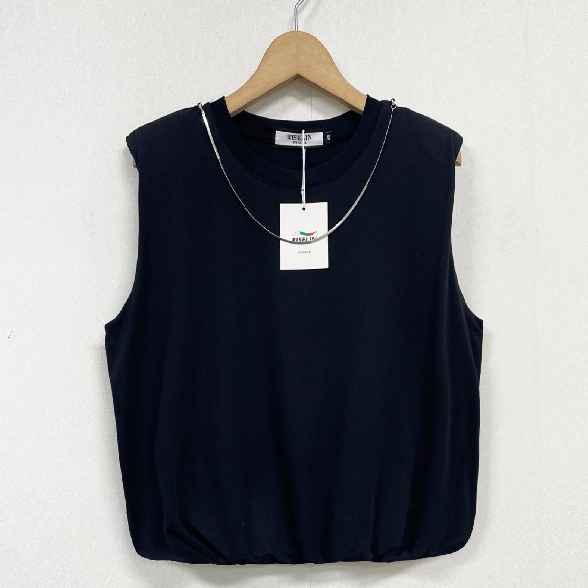  popular Europe made * regular price 3 ten thousand * BVLGARY a departure *RISELIN tank top ... thin plain shoulder pad Sune -k chain Street XL/50