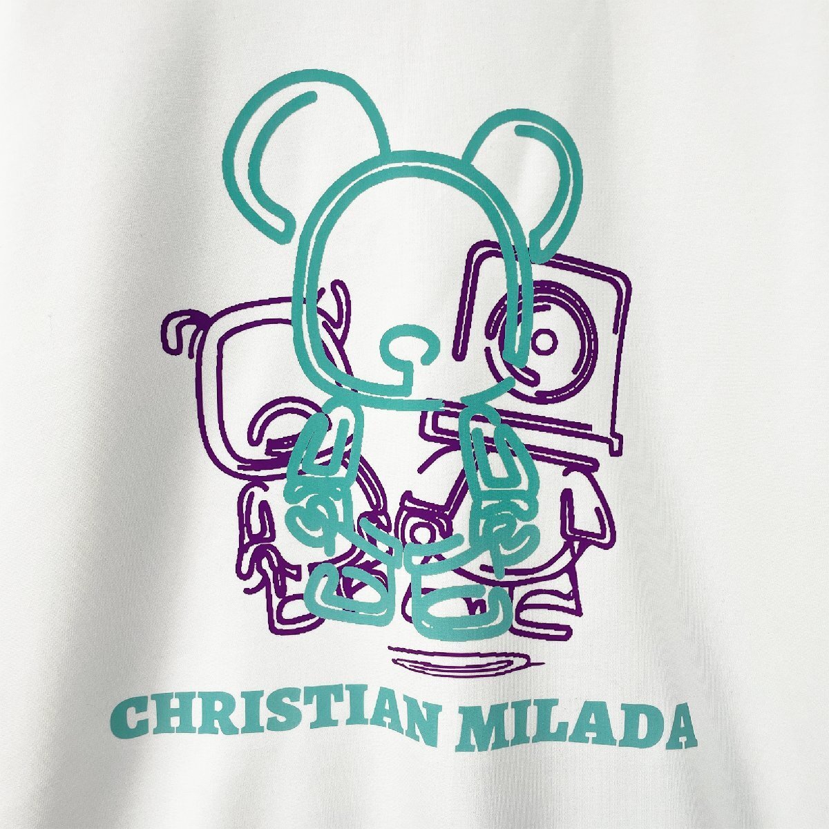 定価4万★christian milada・ミラノ発・トレーナー★コットン100％ 快適 個性 クマ・ロボット柄 オシャレ スウェット トップス L/48サイズ_画像5