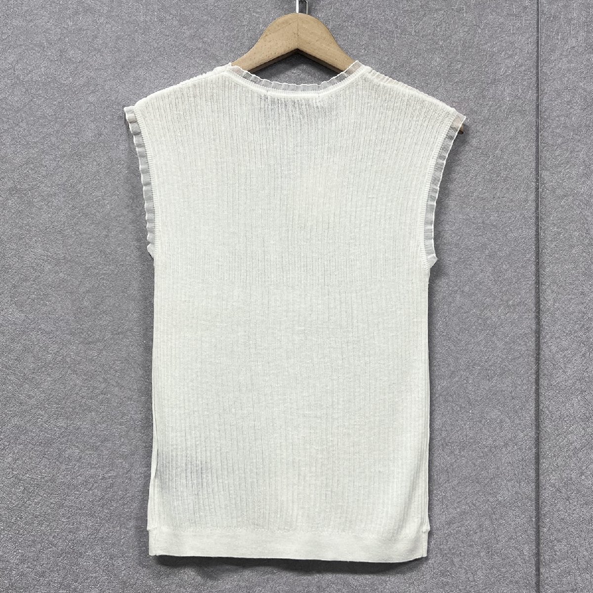  high grade Europe made * regular price 2 ten thousand * BVLGARY a departure *RISELIN tank top knitted ventilation elasticity thin plain race tops te-to lady's L/48