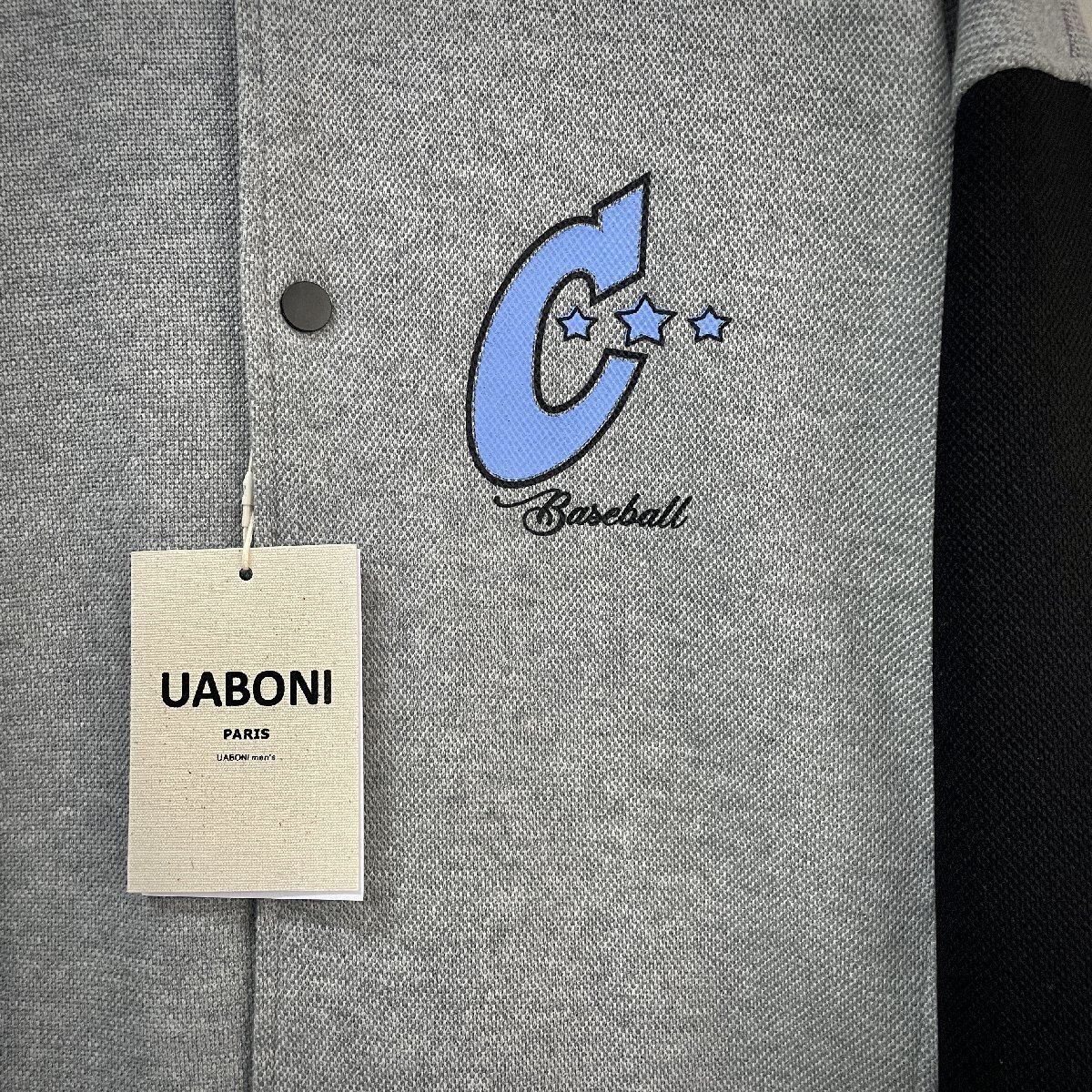 一枚限定EU製＆定価6万◆UABONI*Paris*ジャケット*ユアボニ*パリ発◆コットン ゆったり 切替 英字柄 アメカジ ストリート L/48サイズ_画像5