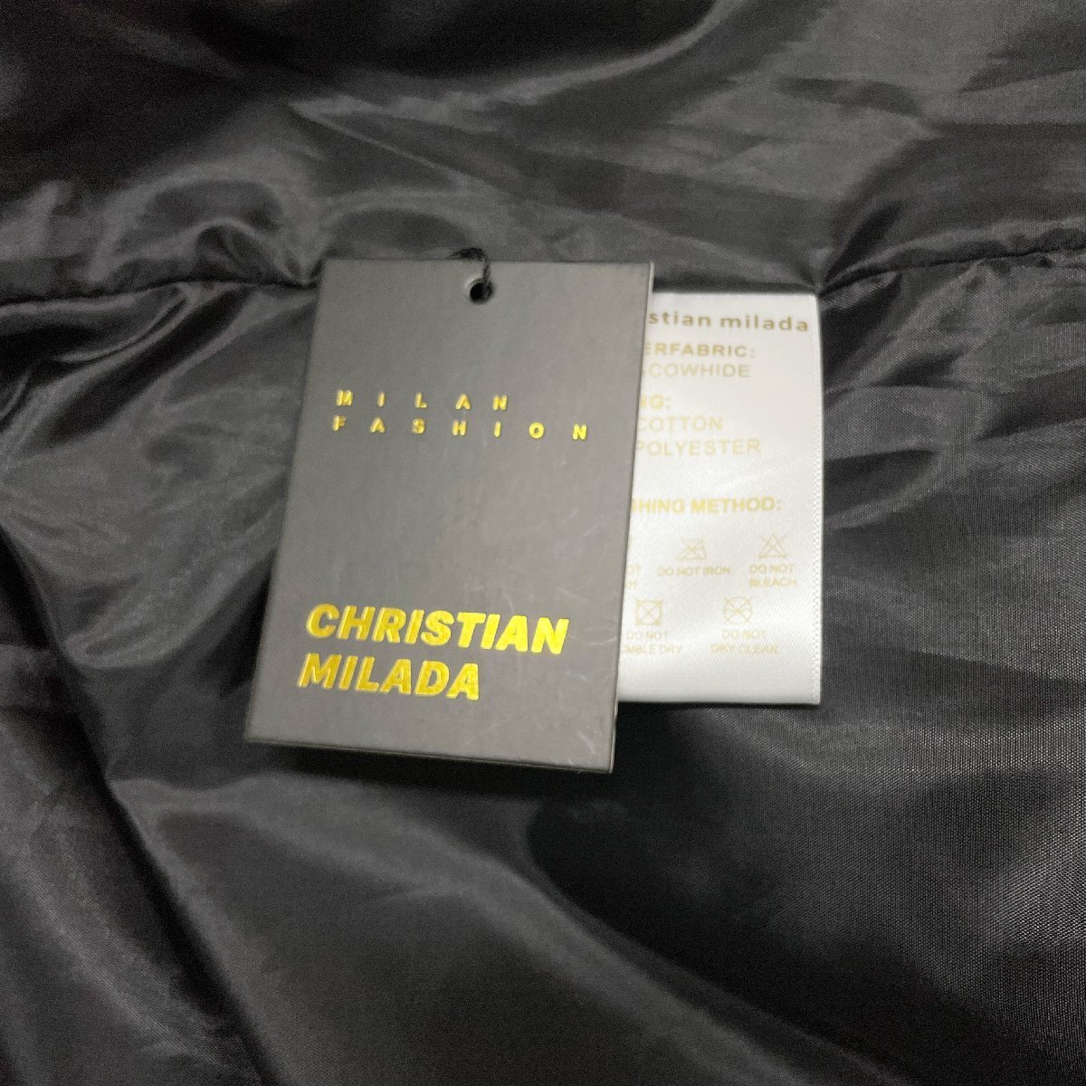 定価15万★christian milada・ミラノ発・レザージャケット★高品質牛革 無地 切替 高級 シングルライダース 革ジャン 本革 バイク XL/50_画像9