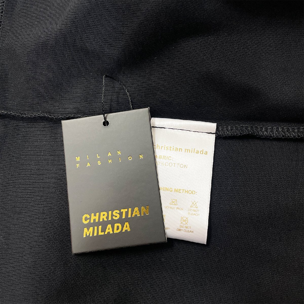 定価2万★christian milada・ミラノ発・半袖Tシャツ★コットン100％ 上質 通気吸汗 スウェット クルーネック 可愛い お洒落 L/48サイズ_画像9