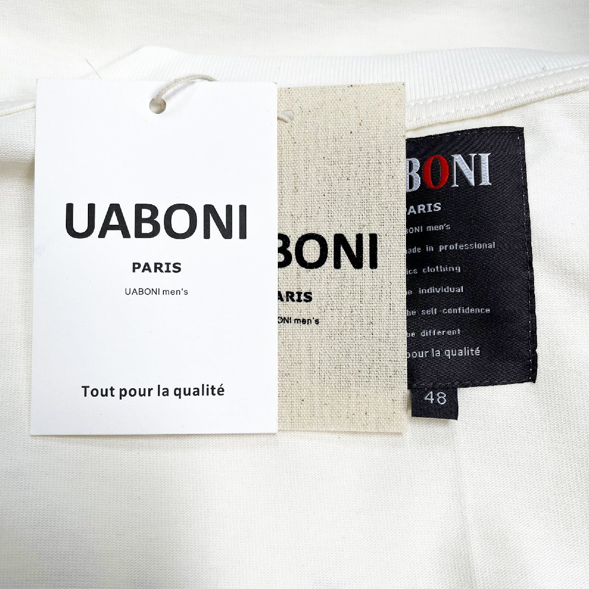 定番EU製＆定価2万◆UABONI*Paris*半袖Tシャツ*フランス*パリ発◆綿100% ゆったり 吸汗速乾 スウェット 遊び心 オシャレ 人気 L/48サイズ_画像9