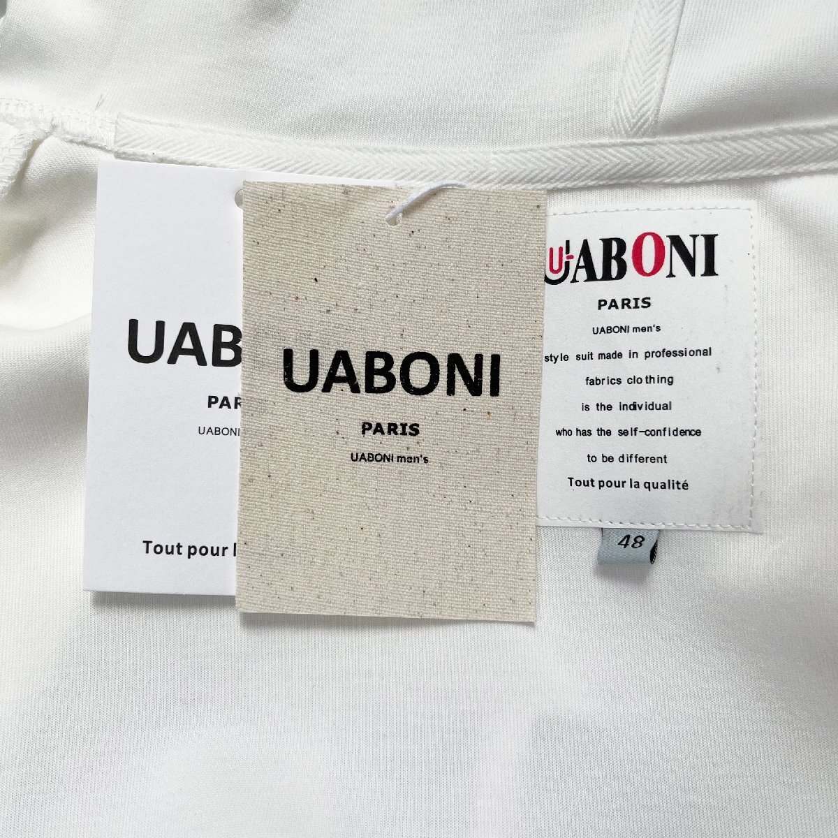 一枚限定EU製＆定価4万◆UABONI*Paris*パーカー*ユアボニ*パリ発◆コットン100％ 薄手 ソフト スウェット アメカジ プルオーバー 2XL/52_画像9