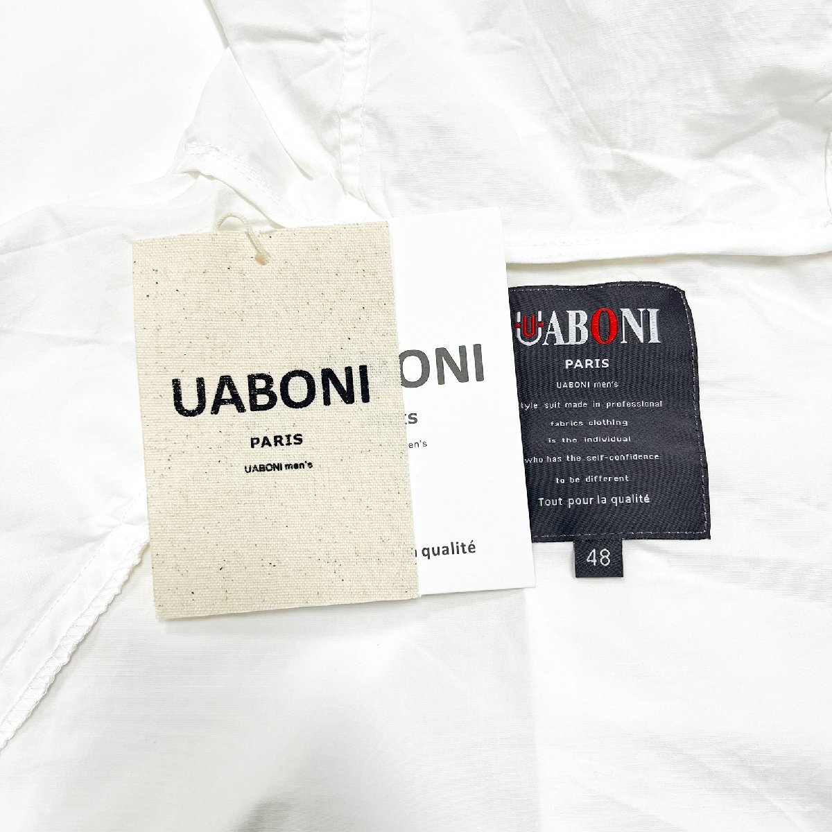 上級EU製＆定価4万◆UABONI*Paris*パーカー*ユアボニ*パリ発◆上質 吸汗速乾 薄手 ハーフシップ ビッグシルエット 洗練 ミニマル 外出 M/46_画像9