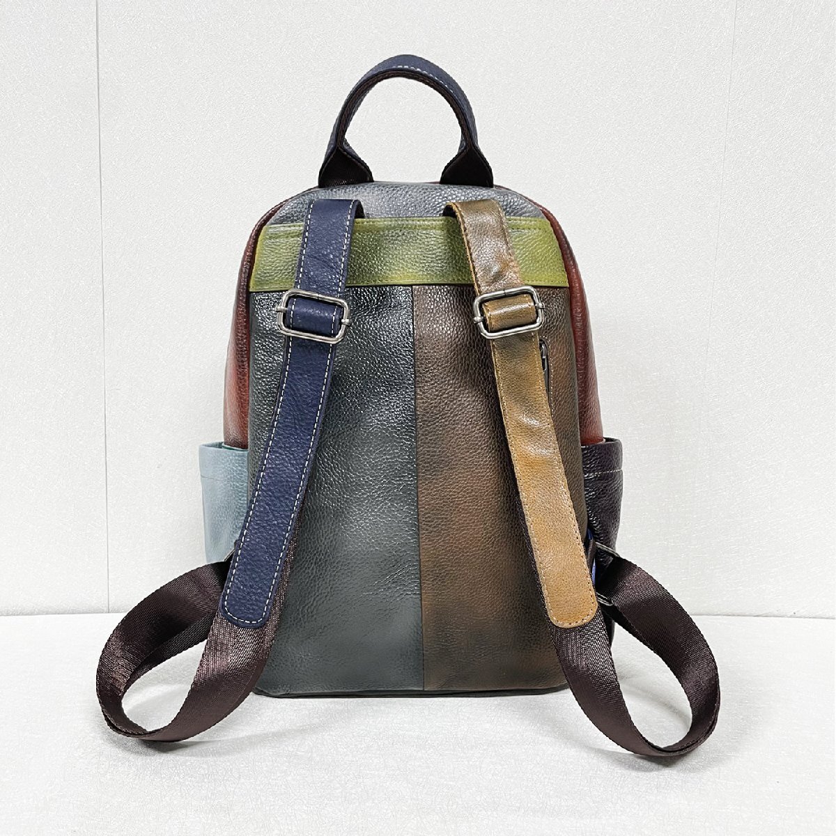  high class Europe made * regular price 12 ten thousand * BVLGARY a departure *RISELIN rucksack high quality cow leather leather piece . switch backpack bag high capacity everyday travel 