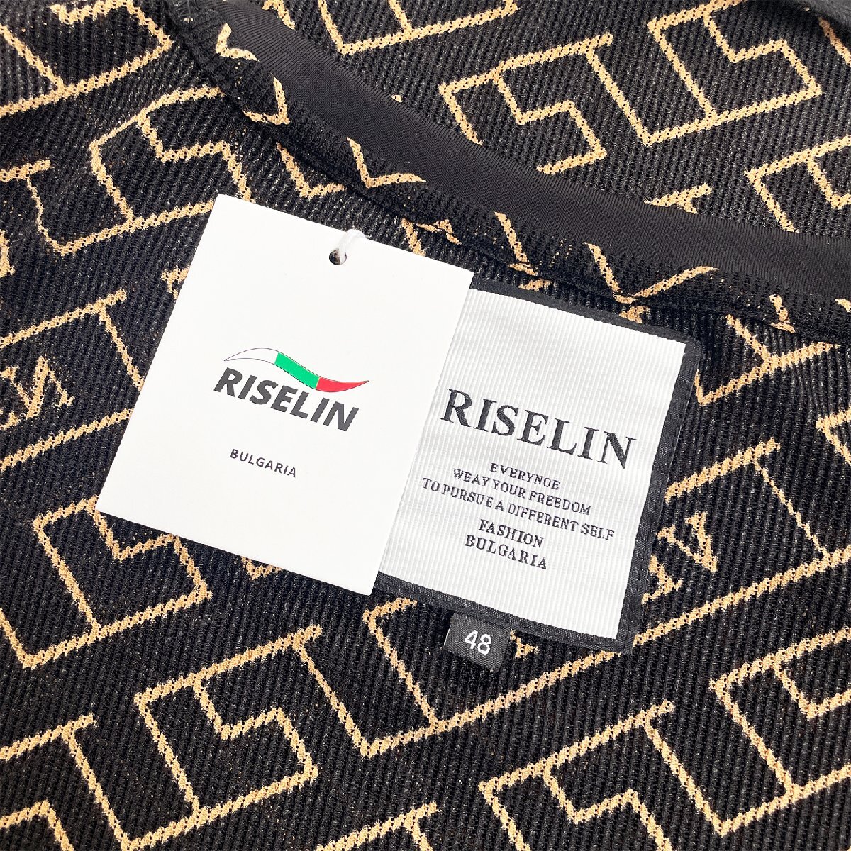 新作ヨーロッパ製※定価2万◆ブルガリア発※RISELIN 半袖Tシャツ コットン混 ソフト 快適 通気 涼しい 幾何柄 透かし編み オシャレ 2XL/52_画像10