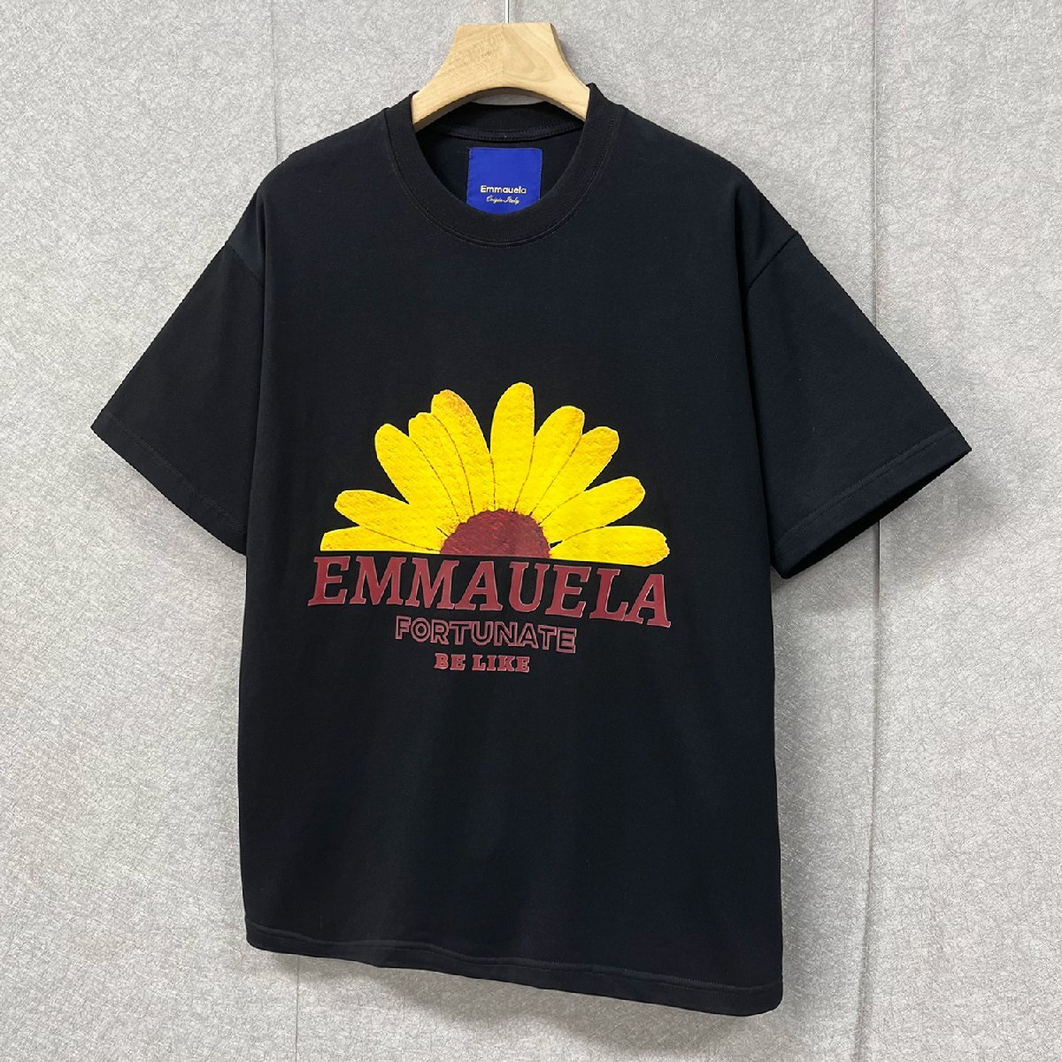 上品・半袖Tシャツ 定価2万◆Emmauela・イタリア・ミラノ発◆コットン100％ 快適 高級 通気 おしゃれ 菊 スウェット カットソー トップス M_画像8