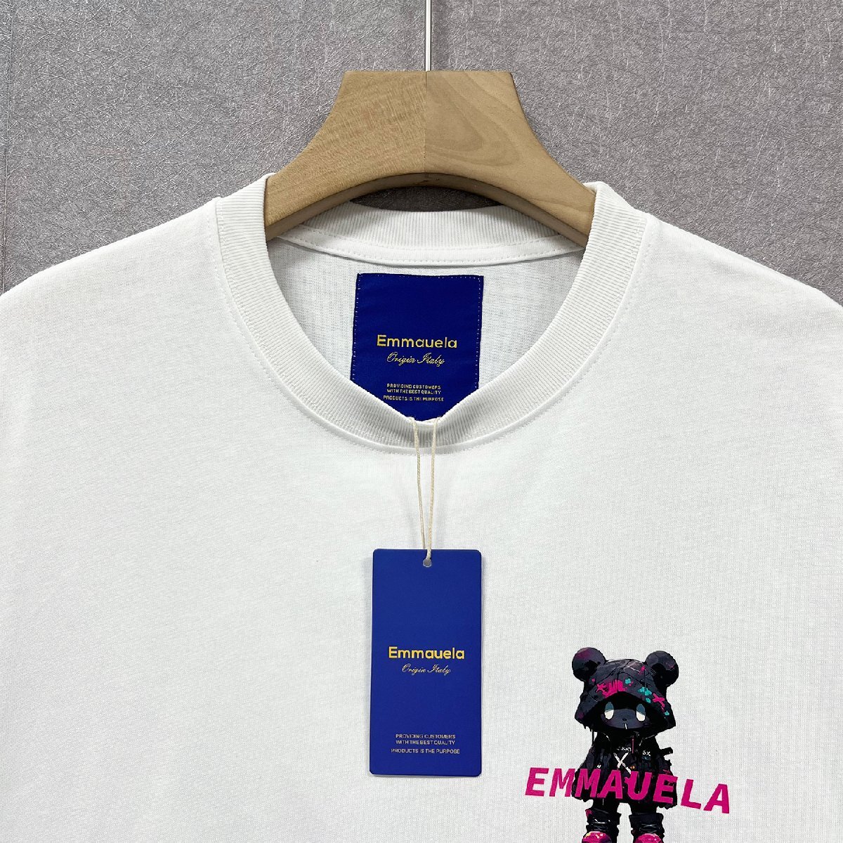 人気・半袖Tシャツ 定価2万◆Emmauela・イタリア・ミラノ発◆上級コットン100％ 個性 快適 クマ ポップ トップス スウェット 街着 夏 L/48_画像3