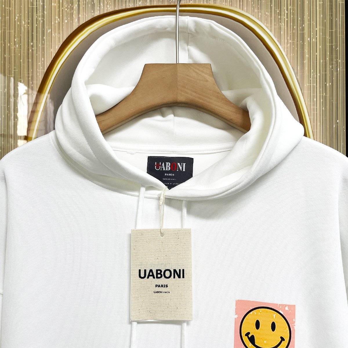 個性EU製＆定価4万◆UABONI*Paris*パーカー*ユアボニ*パリ発◆コットン 柔らかい ストレッチ お洒落 笑顔 ユニセックス 春 スウェット 2XL_画像3