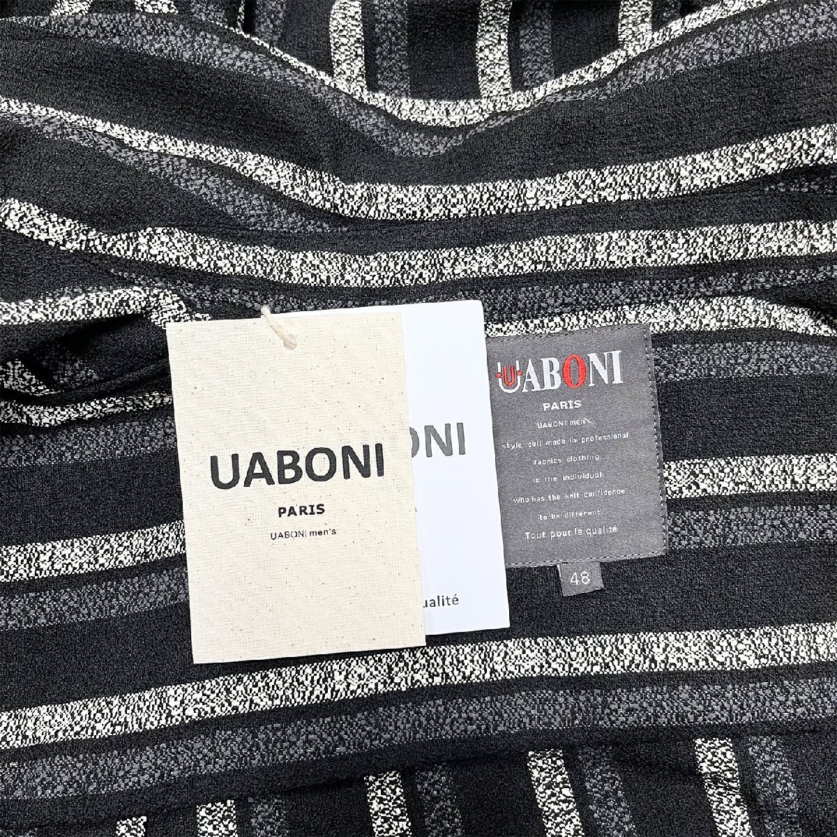  piece .EU made & regular price 5 ten thousand *UABONI*Paris* jacket *yuaboni* Paris departure * fine quality thin ventilation stripe light outer dressing up gentleman men's 2XL/52