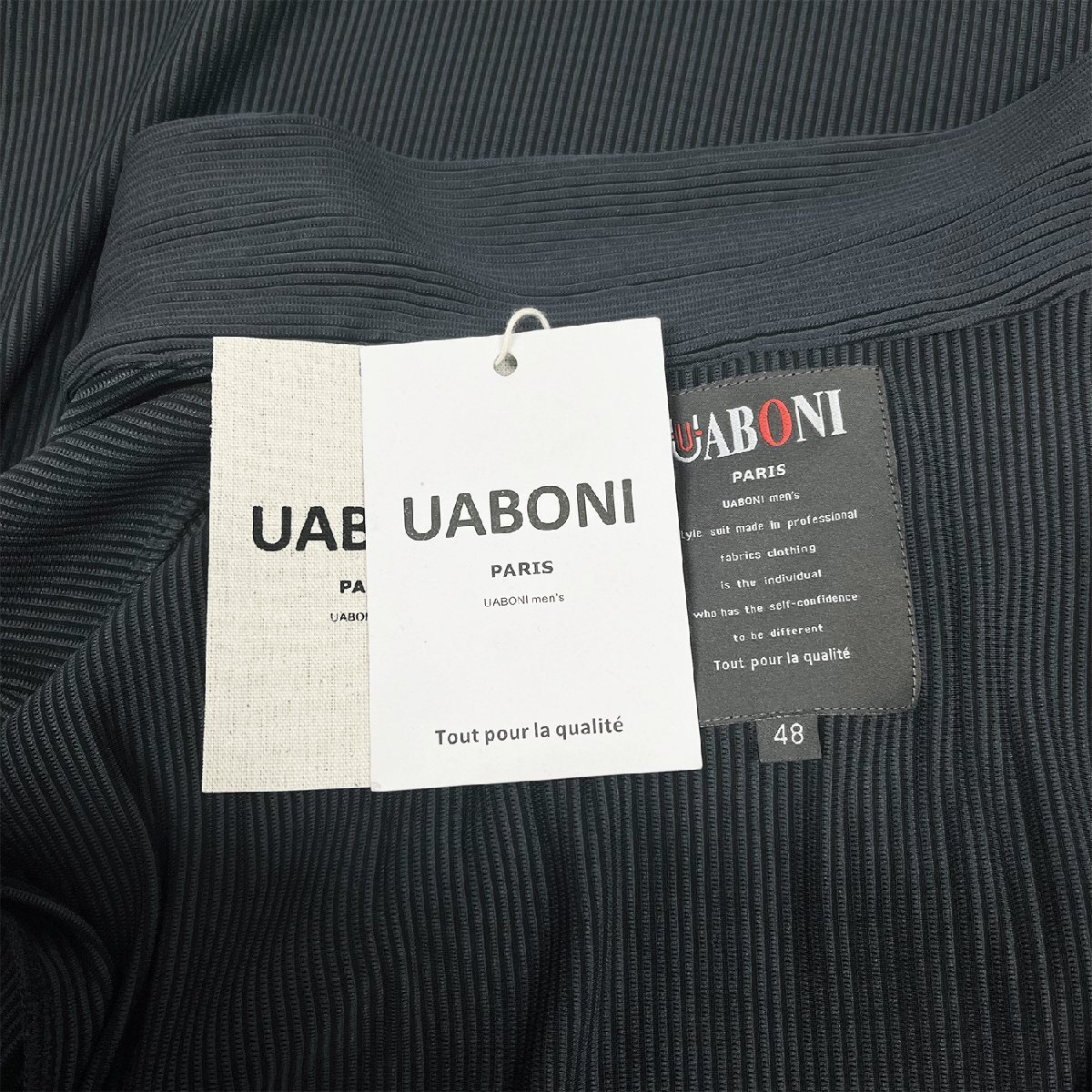 人気EU製＆定価8万◆UABONI*Paris*上下セット*ユアボニ*パリ発◆速乾 ストライプ ポロシャツ イージーパンツ スポーティ セットアップ 2XL_画像9