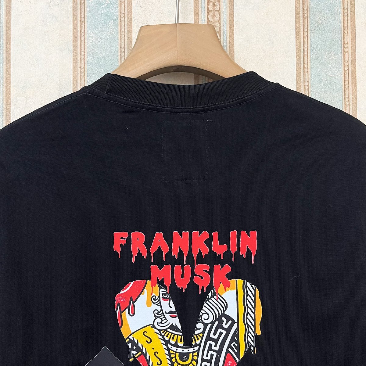 個性 定価2万 FRANKLIN MUSK・アメリカ・ニューヨーク発 半袖Tシャツ 通気吸汗 快適 プリント オシャレ スウェット カットソー 夏 サイズ2_画像4