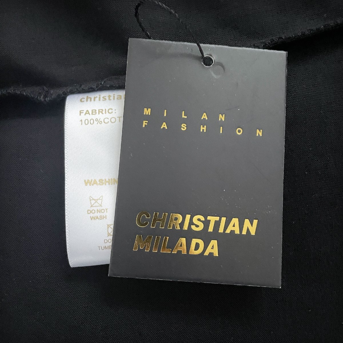 定価2万★christian milada・ミラノ発・半袖Tシャツ★コットン100％ 高級 薄手 吸汗速乾 日常 定番 男女兼用 M/46サイズ_画像9