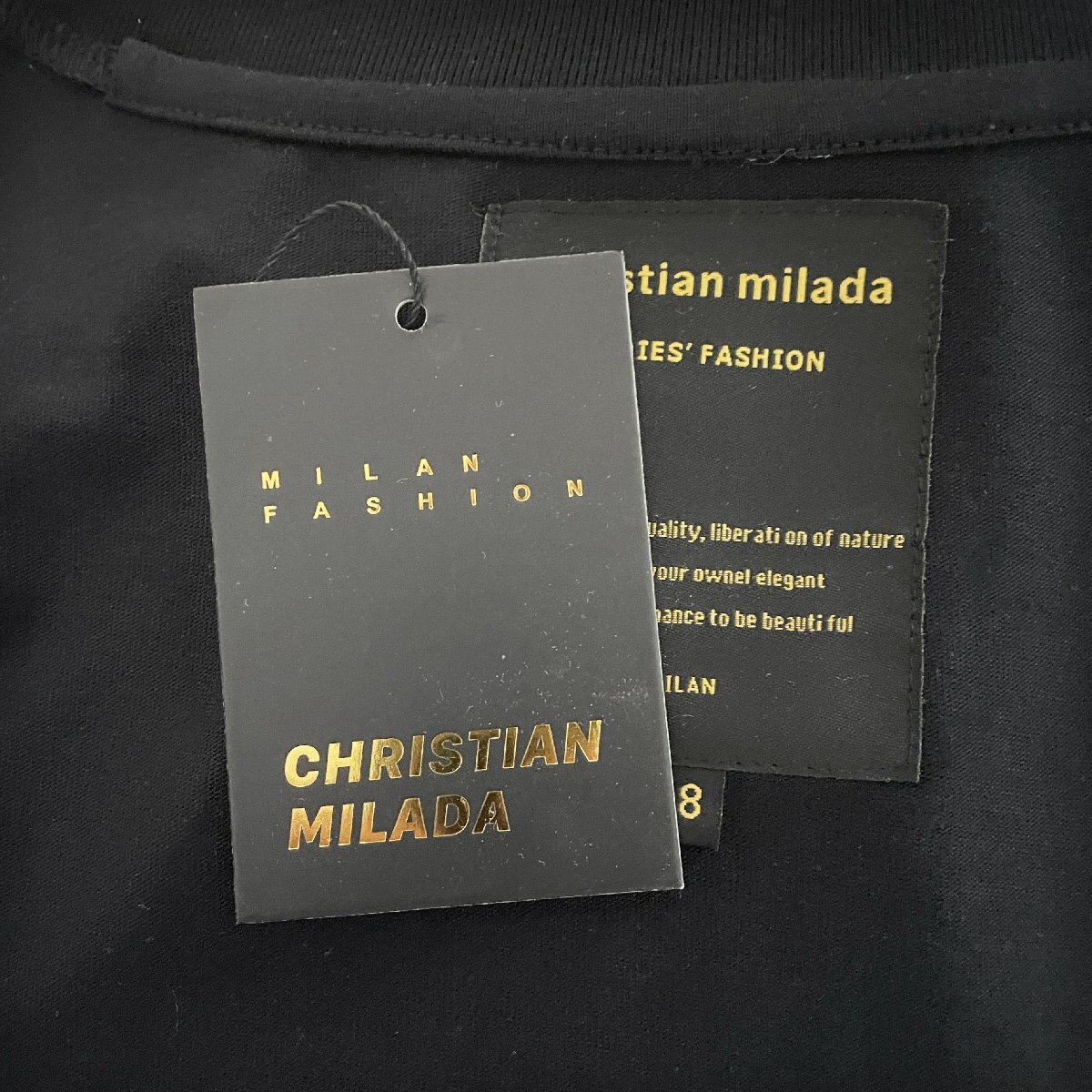 定価2万★christian milada・ミラノ発・半袖Tシャツ★コットン100％ 高級 薄手 吸汗速乾 日常 定番 男女兼用 M/46サイズ_画像10