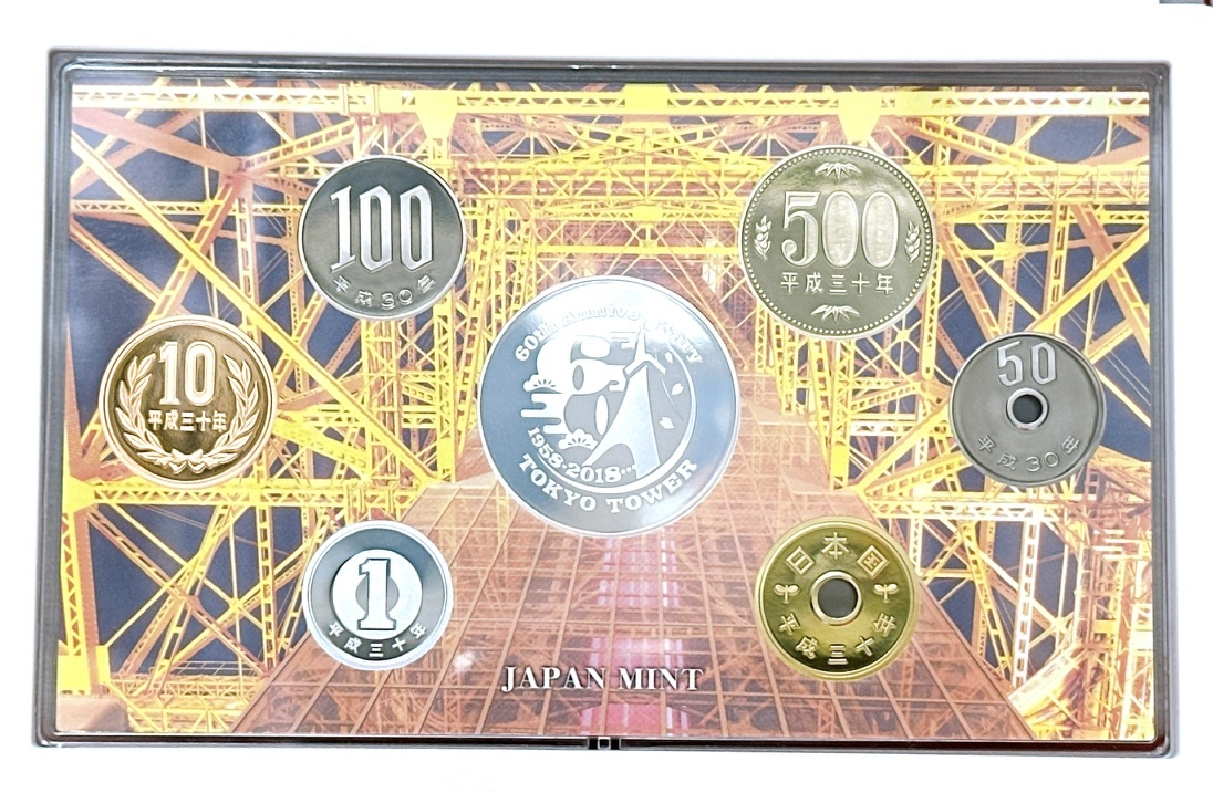 【18979】東京タワー開業 60周年 2018 プルーフ貨幣セット 大蔵省 造幣局 貨幣 硬貨 コレクション 記念硬貨 ミント 記念コイン 白銅貨 _画像3