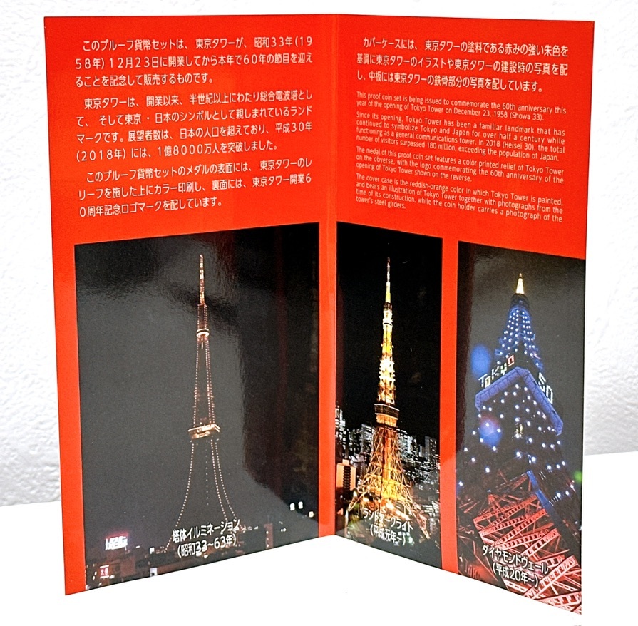 【18979】東京タワー開業 60周年 2018 プルーフ貨幣セット 大蔵省 造幣局 貨幣 硬貨 コレクション 記念硬貨 ミント 記念コイン 白銅貨 _画像5