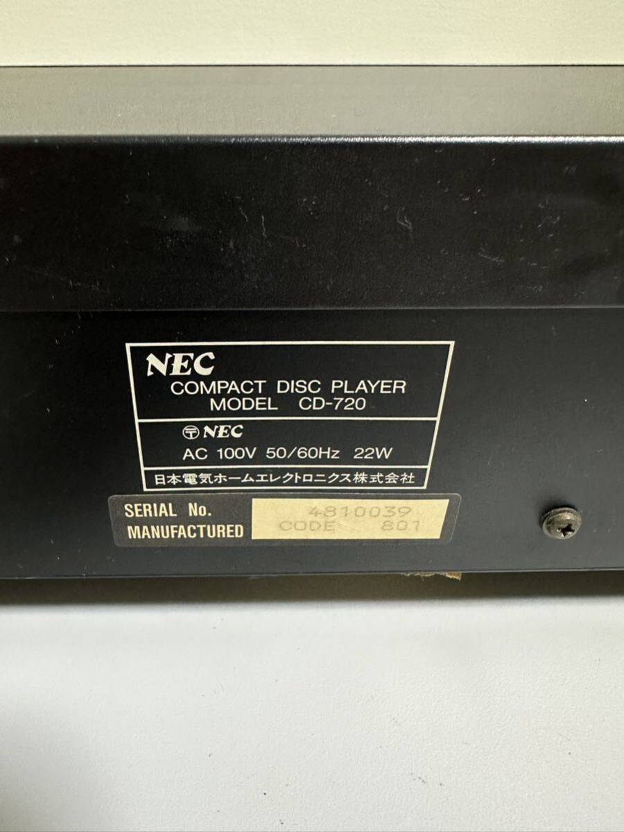 NEC CDプレーヤー CD-720 本体のみ ジャンク品の画像7