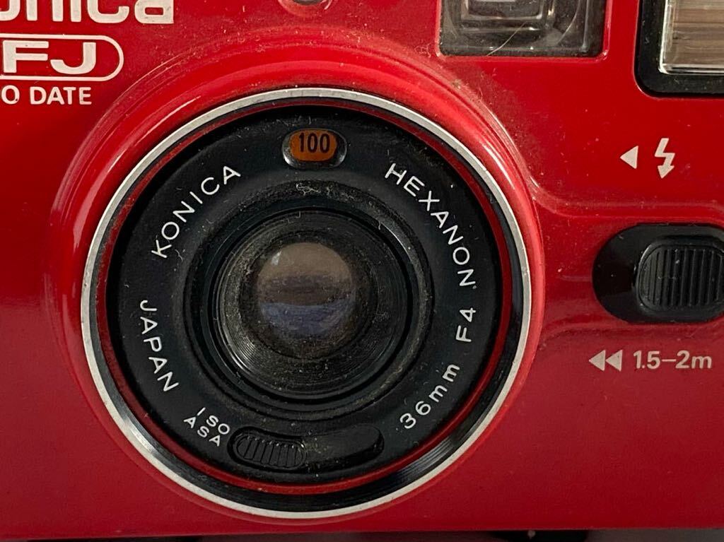 1円スタート Konica コニカ EFJ AUTO DATE フィルムカメラ レッド DATE コンパクトフィルムカメラ AUTO KONICA フィルムカメラ _画像2