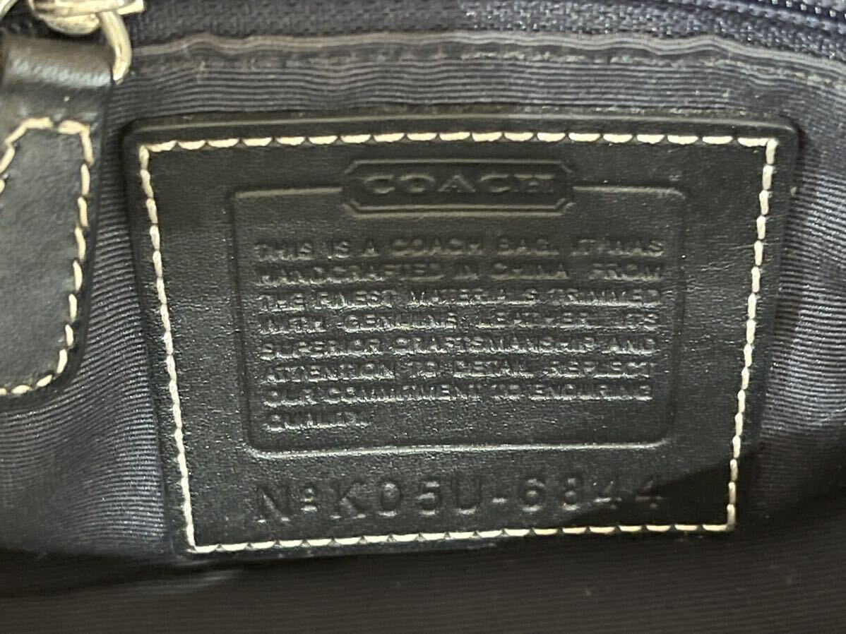 1円スタート COACH ショルダーバッグ シグネチャー ブラック コーチ 斜め掛け バッグ カバン 鞄 6844_画像8