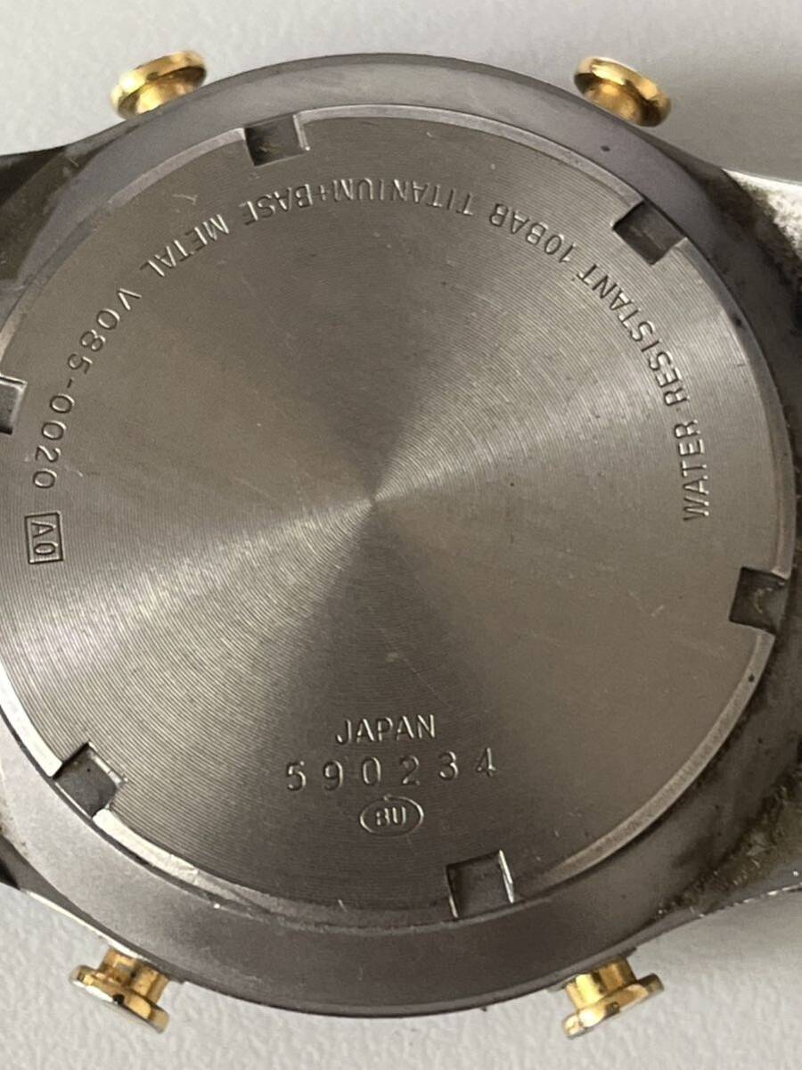 1円スタート SEIKO メンズ 腕時計 希少 セイコー ALBA アルバ EPSILON イプシロン PANELIGHT パネライト V085-0020 アナデジ クォーツの画像6