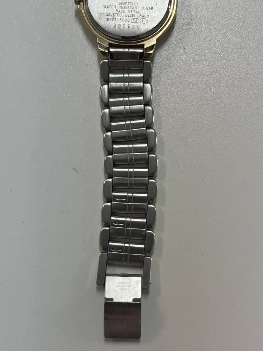 1円スタート SEIKO LUCENT セイコー ルーセント メンズ レディース 腕時計 8N21-6000 クォーツ ゴールド文字盤の画像8