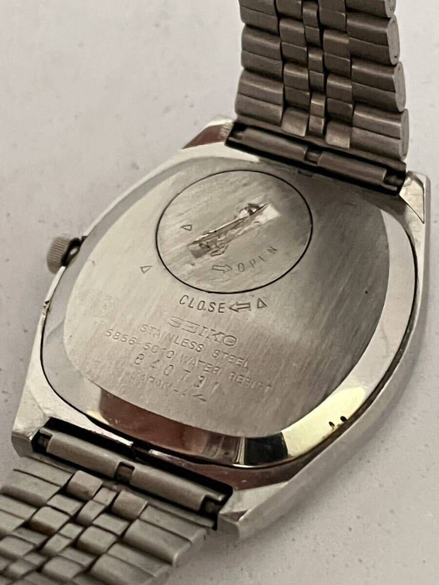 1円スタート SEIKO KING QUARTZ メンズ 腕時計 5856-5010 クォーツ デイデイト 白文字盤 セイコー シルバー キングクォーツ_画像5