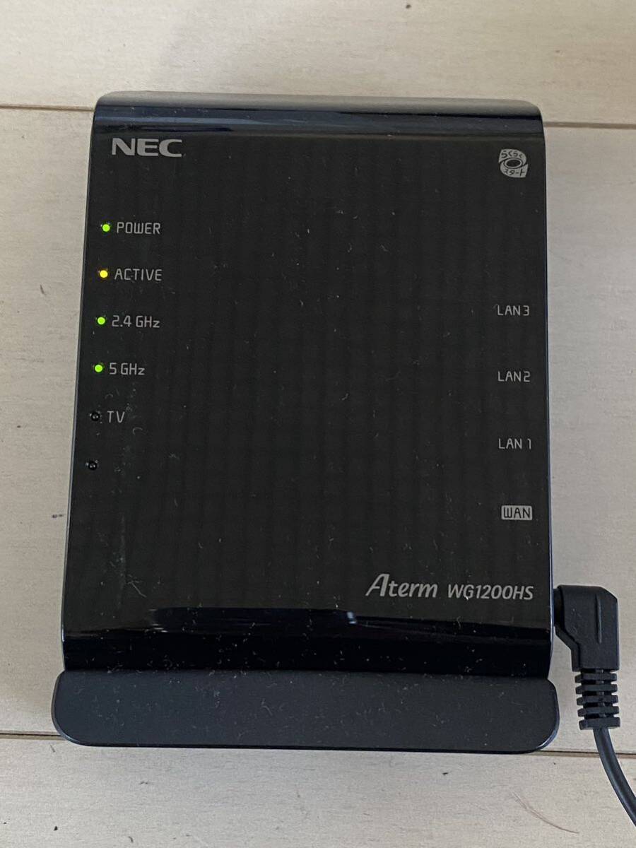 1円スタート NEC Wi-Fiホームルーター Aterm PA-WG1200HS Wi-Fiルーター 無線LANルーター 無線LAN Wi-Fi ルーター 通電確認済み_画像3