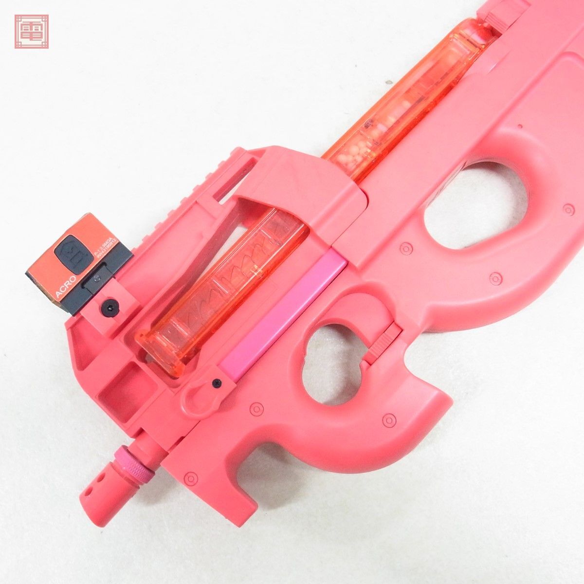 DOUBLE BELL double bell electric gun P-90 P90 pink electron trigger dot site attaching present condition goods [20