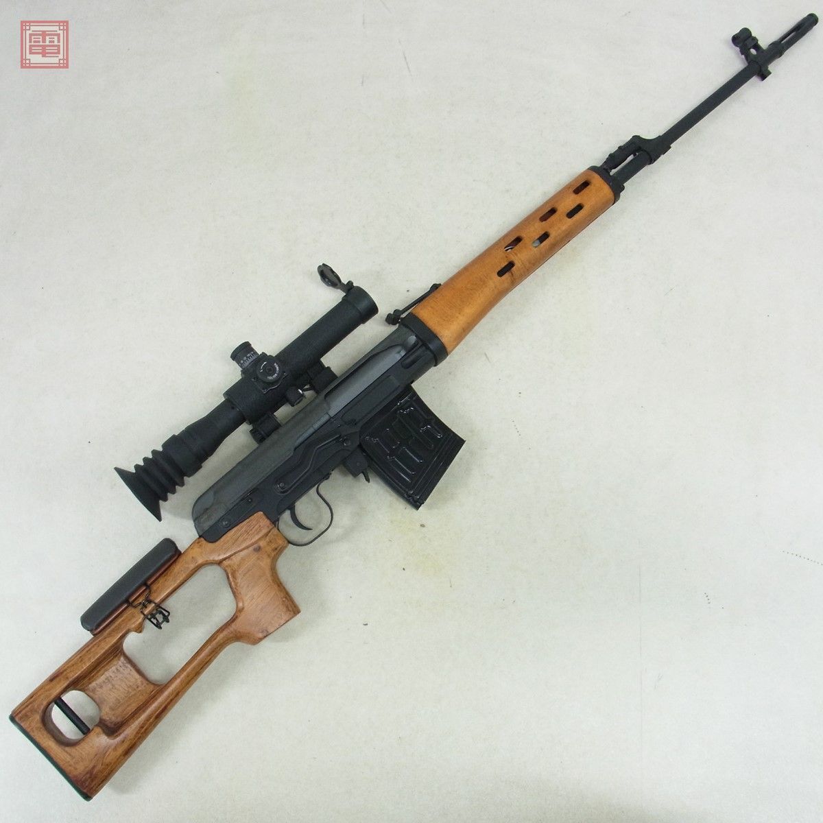 A&K electric gun SVD drag nof real wood wooden stock scope attaching present condition goods [60