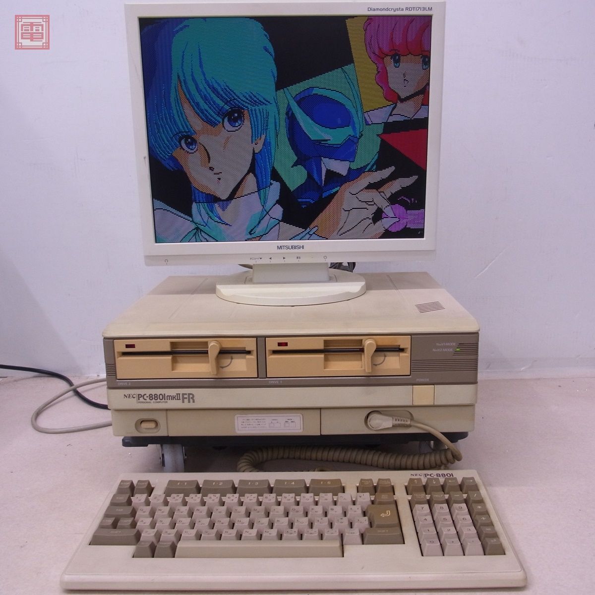 動作品 NEC PC-8801MKIIFR 本体 キーボード・オマケソフト付 mkIIFR 日本電気 難あり【40_画像3