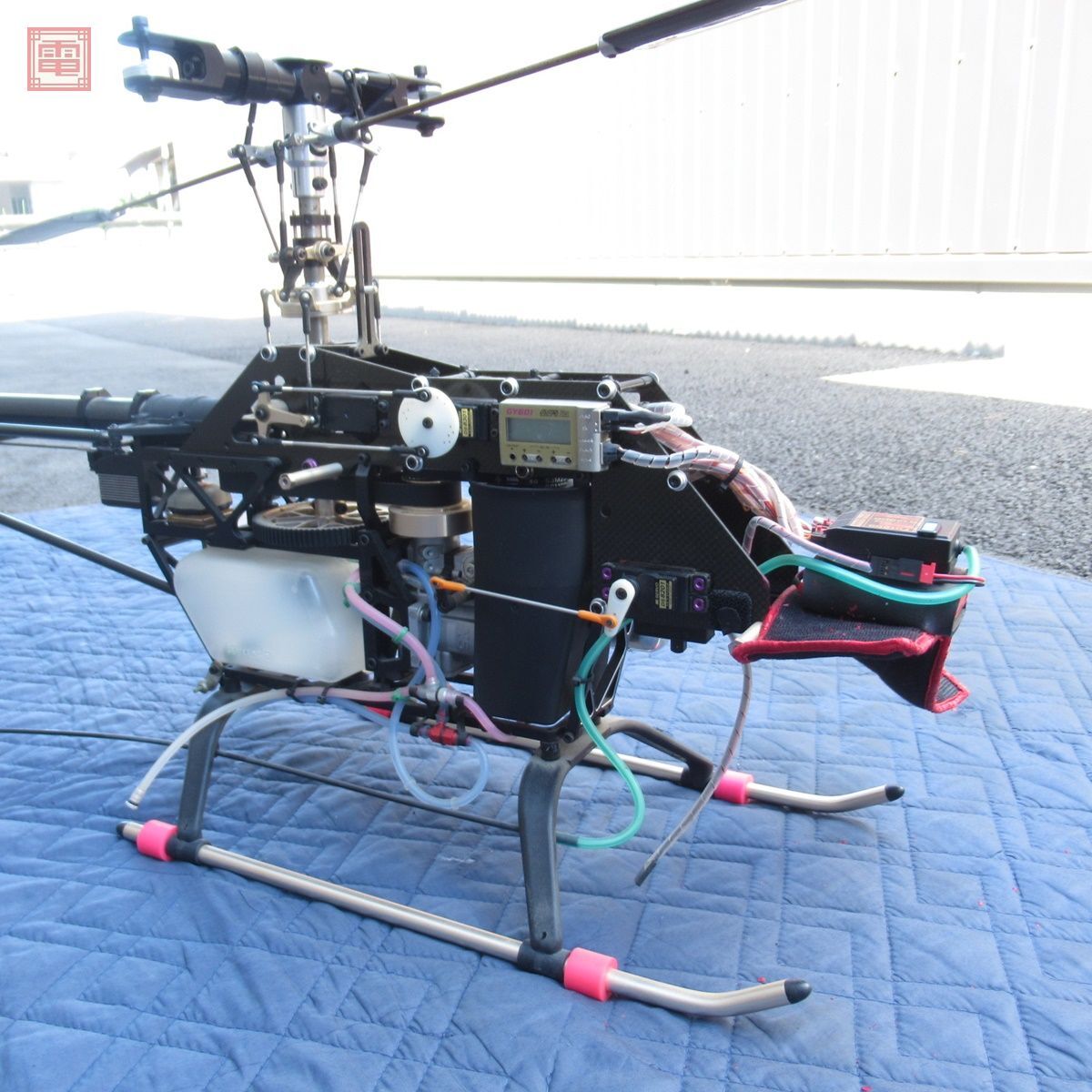  Kyosho kyali bar 90 engine / receiver / servo / Gyro installing total length approximately 145cm RC radio controller helicopter kyosyo CALIBER90 operation not yet verification present condition goods [SK