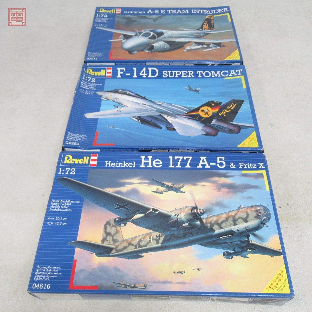 未組立 レベル 1/72 ハインケル He 177 A-5 GREIF＆Fritz X/F-14D スーパートムキャット 等 まとめて3個セット Revell【20_画像1