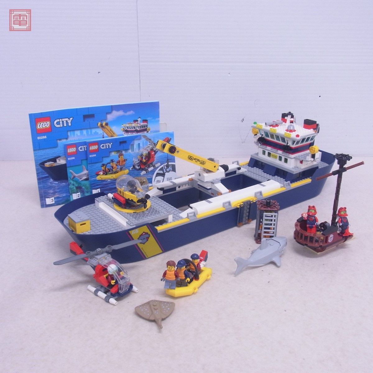 組立済 レゴ シティ 60266 海の探検隊 海底探査船 LEGO CITY 現状品【FD_画像1
