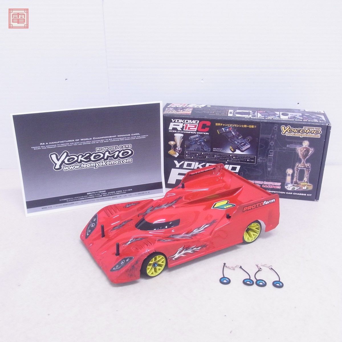 ヨコモ 1/12 R12C 電動RCカー モーター/サーボ/受信機 等 搭載 ボディ付き ラジコン YOKOMO 通電のみ確認済 現状品【20_画像1